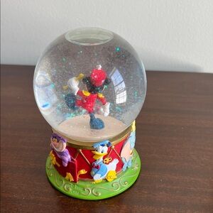Disney Mickey Mouse Snow Globe with Red and Green Base